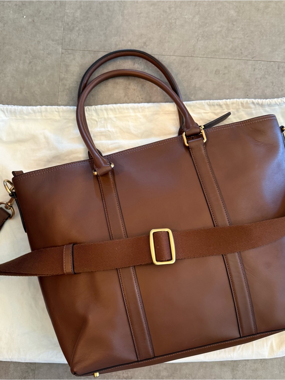 Coach Metropolitan Carryall, men's tote, tan glove leather, nearly new